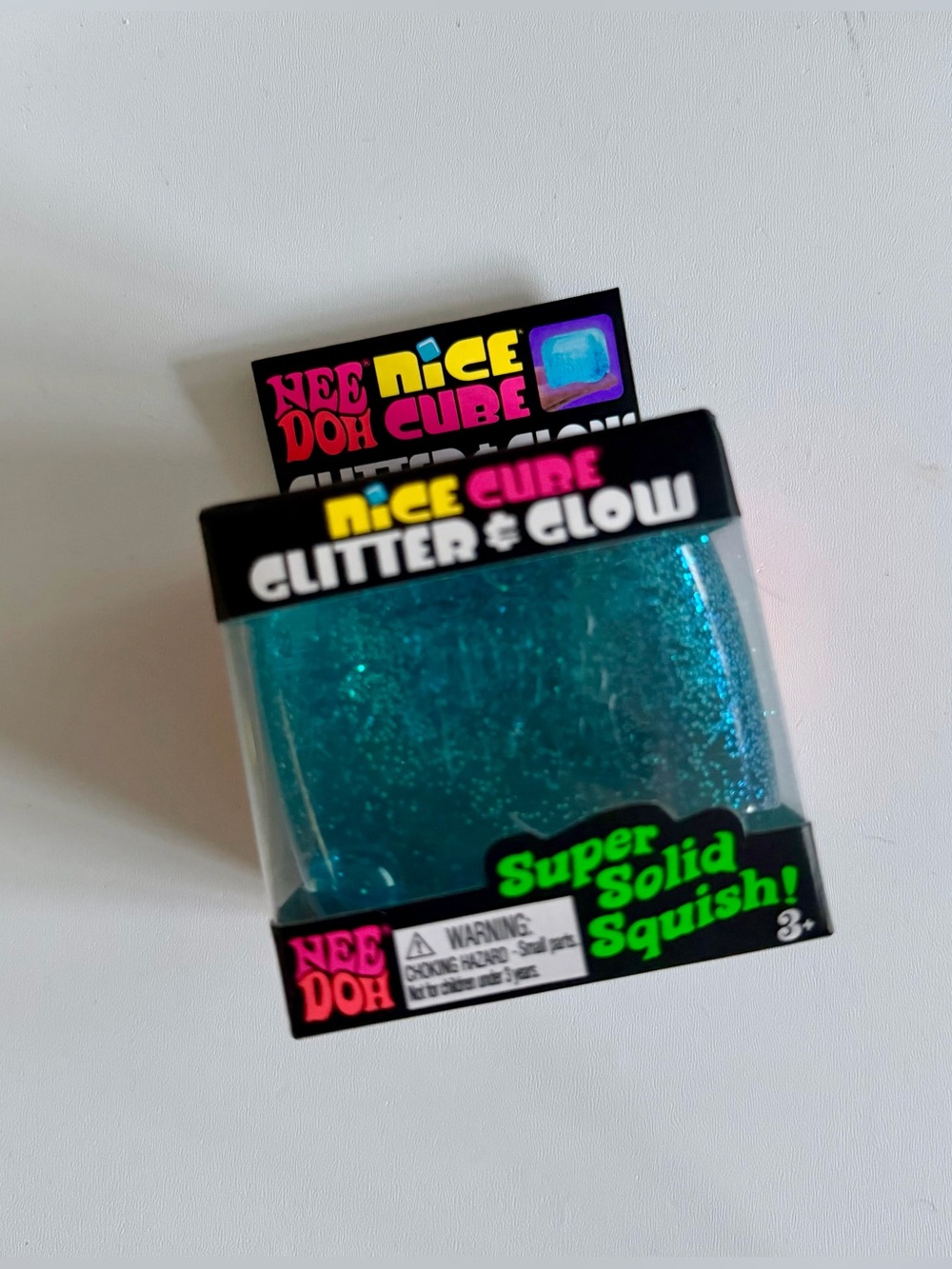 NeeDoh Nice Cube Glitter & Glow - Blue